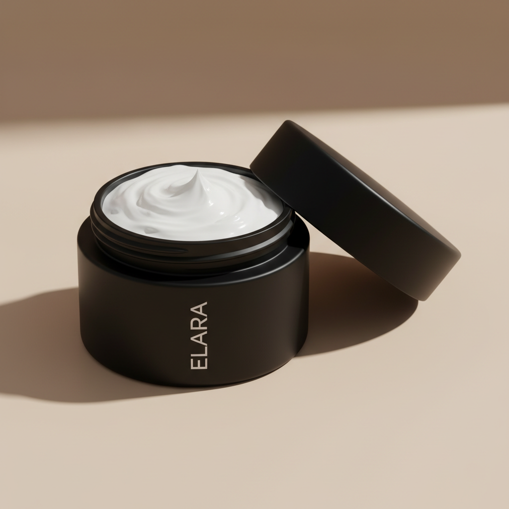 ELARA Hydration Ceramide Cream open jar showing cream texture