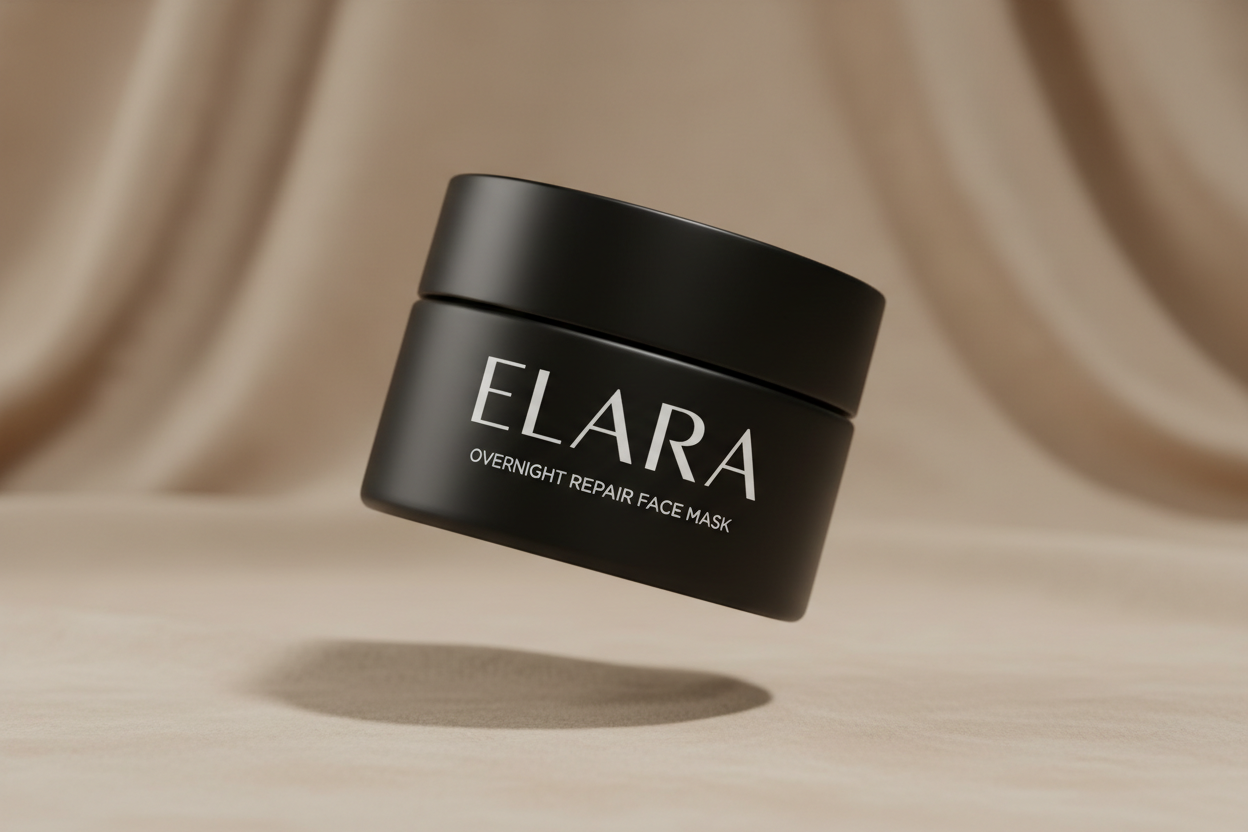 ELARA Overnight Repair Mask floating jar dramatic composition