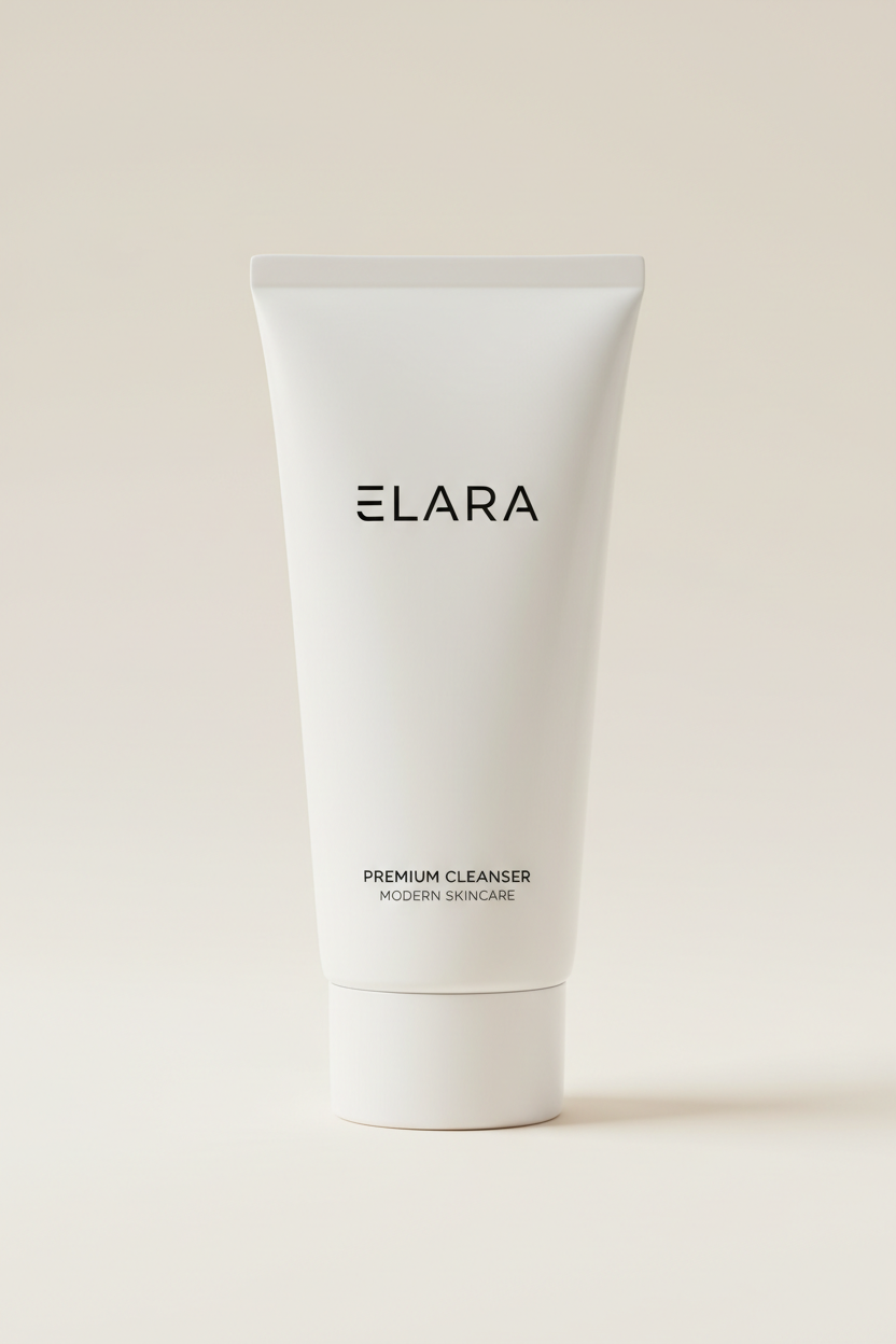ELARA Daily Glow Face Wash matte white tube front shot