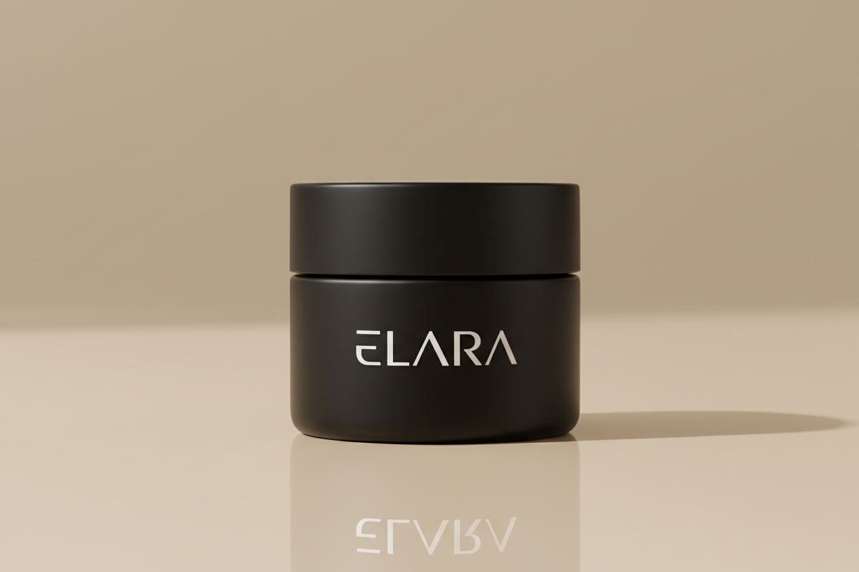 ELARA Hydration Ceramide Cream on reflective floor surface