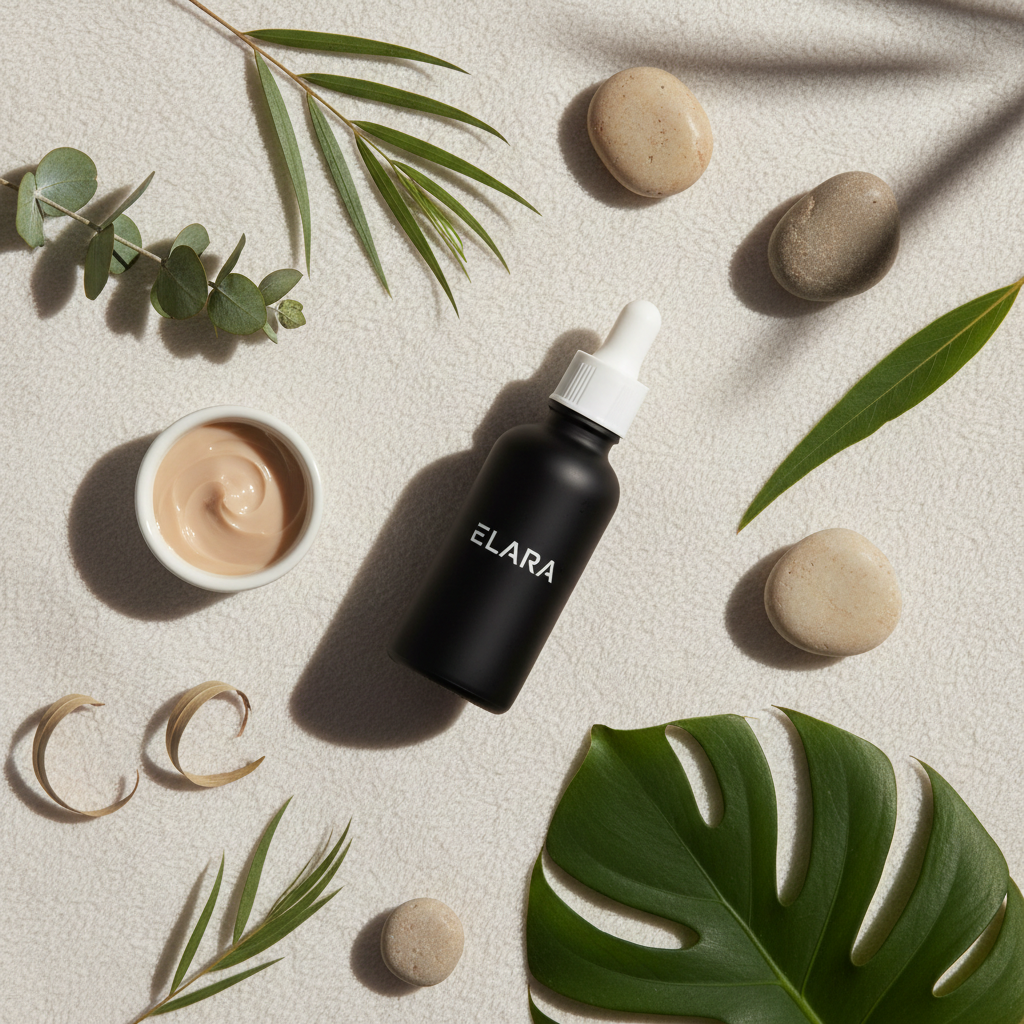 ELARA Ceramide Repair Serum top-down overhead view